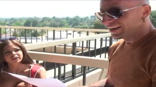 Petite Brunette With Huge Tits Gets Into Porn After Casting - HUNTER BRYCE