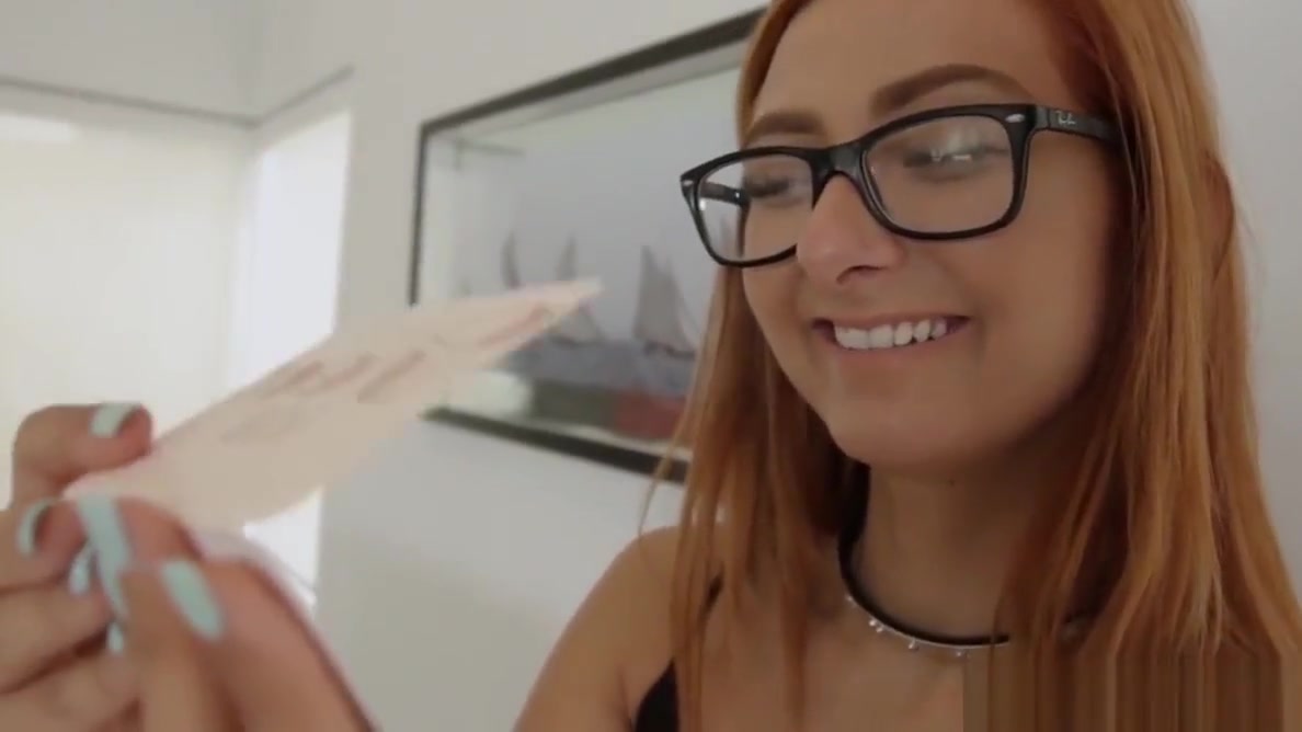 Young redhead Kadence Marie rides her boyfriends stiff dick