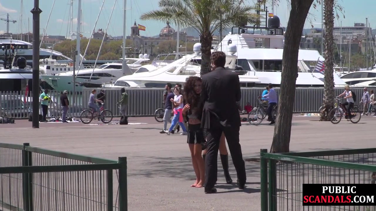 Shameless 19yo whipped outdoor at public place by BDSM fem