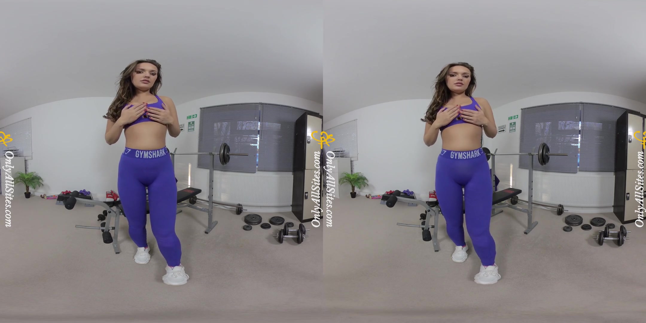 Frankie L - Gymwear; Cute Amateur Babe in the Gym Stripping and Teasing