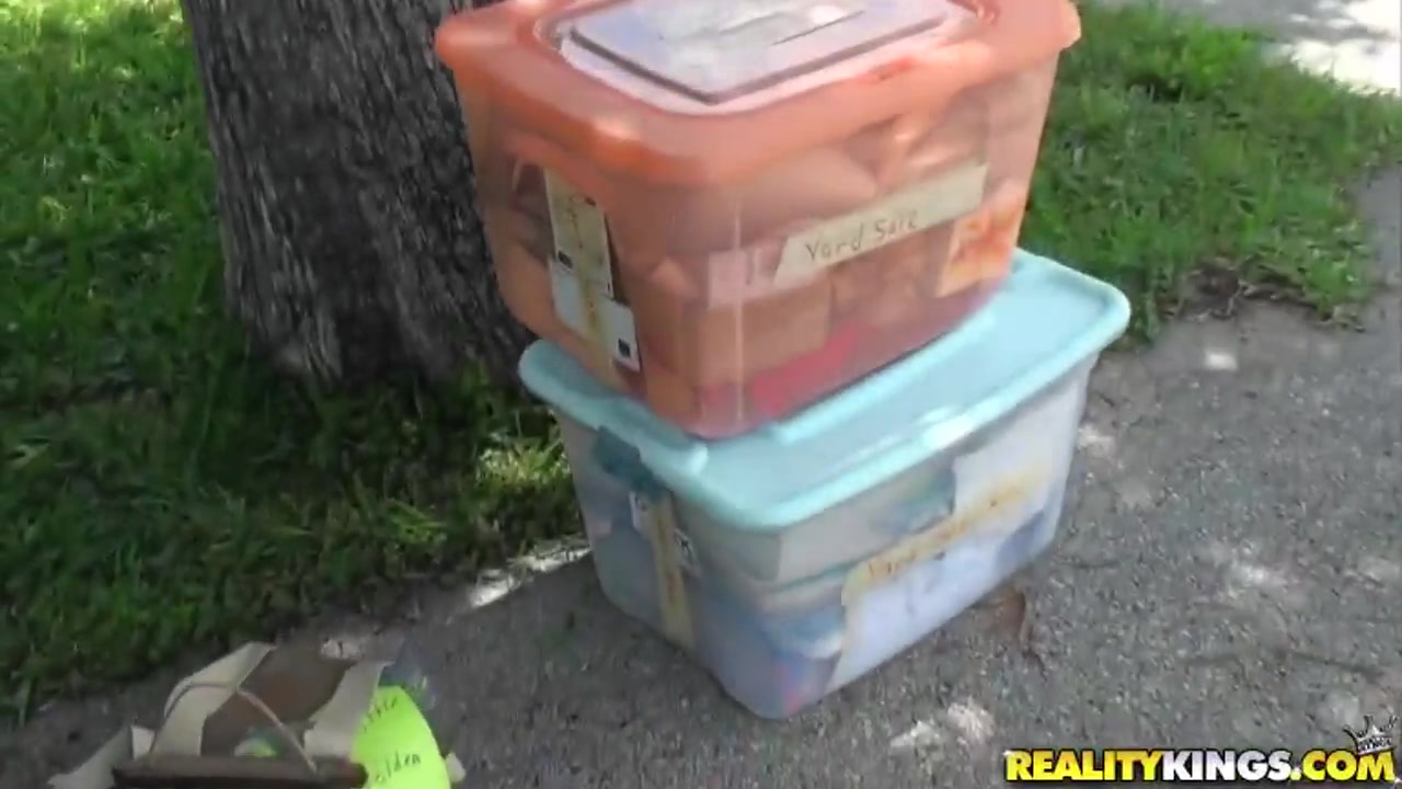 A Latina MILF is seduced at some yard sale