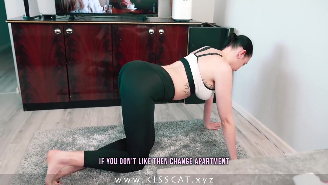 Step Mom In Leggings For Doing Yoga But Step Son Cant Watching Tv And Fucks Stepmommy - Kiss Cat
