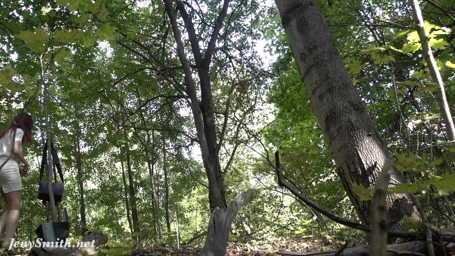 Jeny Smith tied up naked in the forest