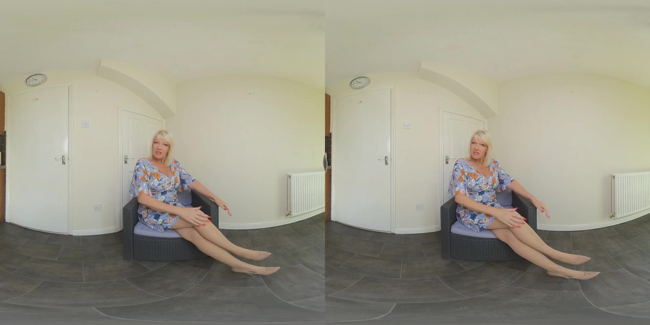 Milf Amy, Gardener Treats - Blonde MILF/GILF Solo Strip and Masturbation