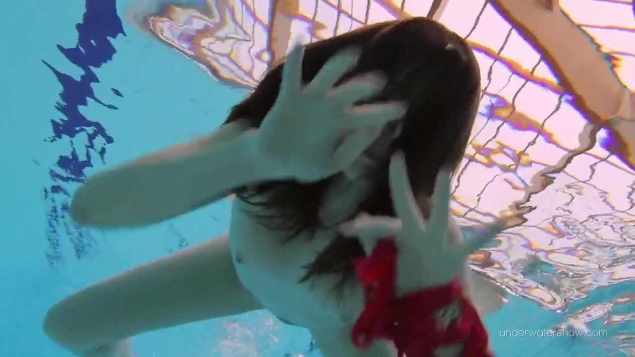 Red Swimsuit Beauty Katy With Bushy Pussy Underwater
