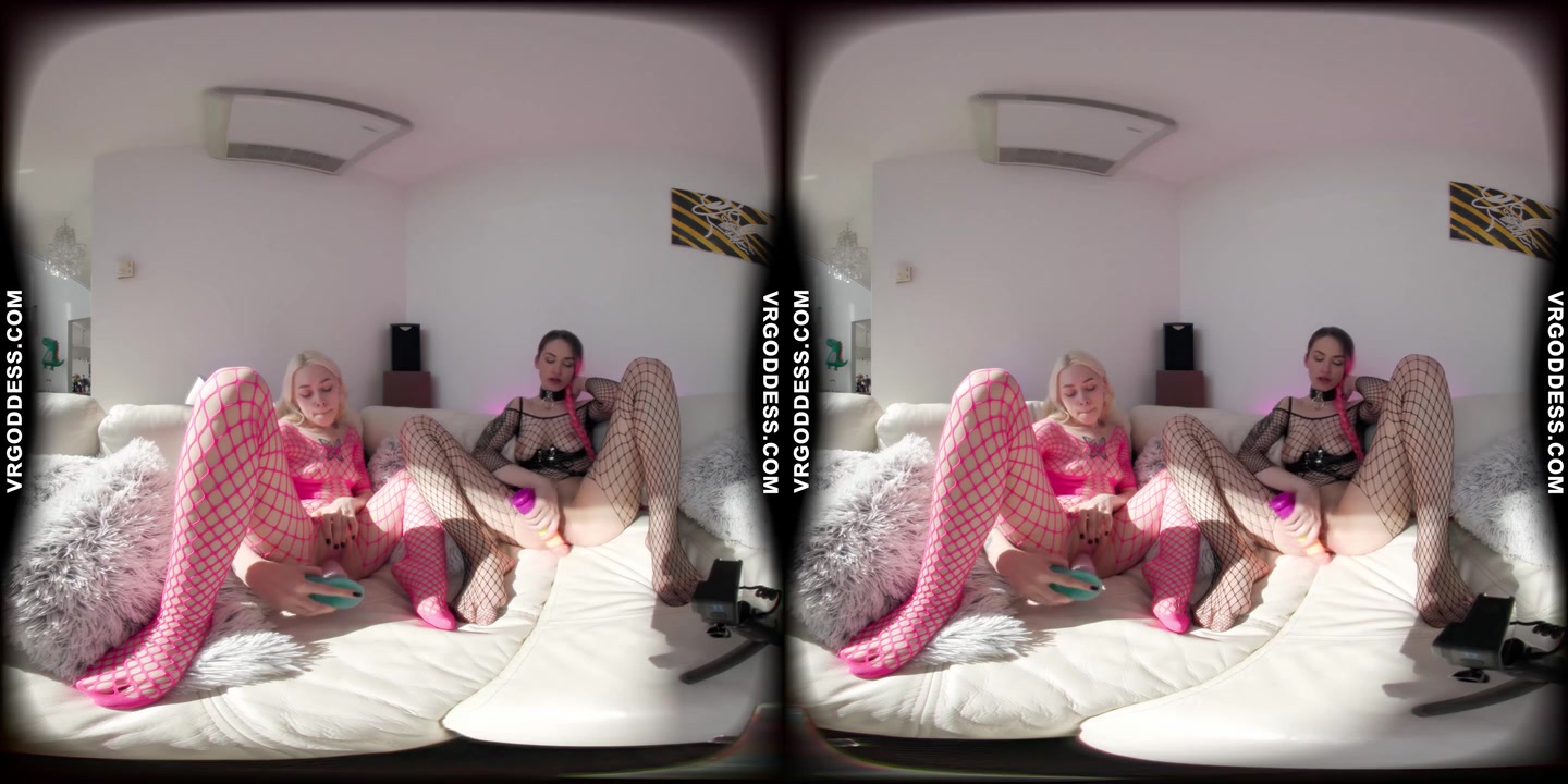 Alise And Alice On The Couch Both Masturbating Then Double Dildo Deep Penetration Lesbian Sex