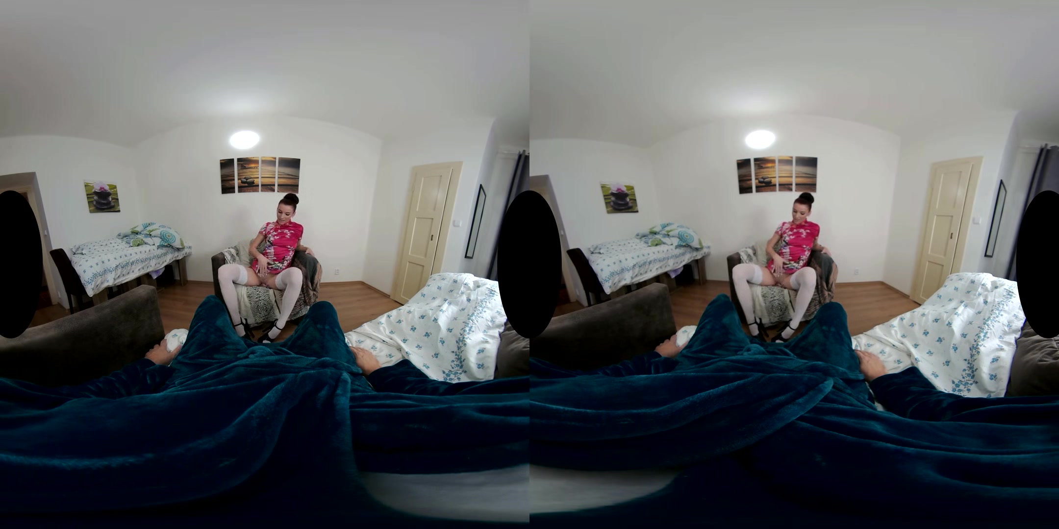 Victoria Daniels: Lady in Red - Beautiful Brunette VR Lapdance Blowjob and Sex