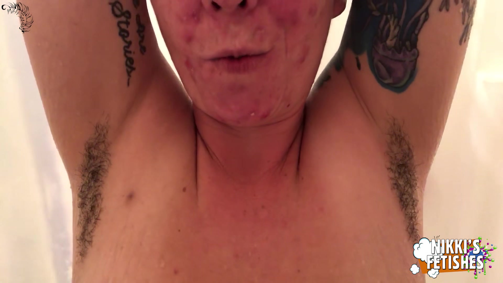 NIKKISFETISHES - Hot MILF Hairy Armpits in the Shower JOI