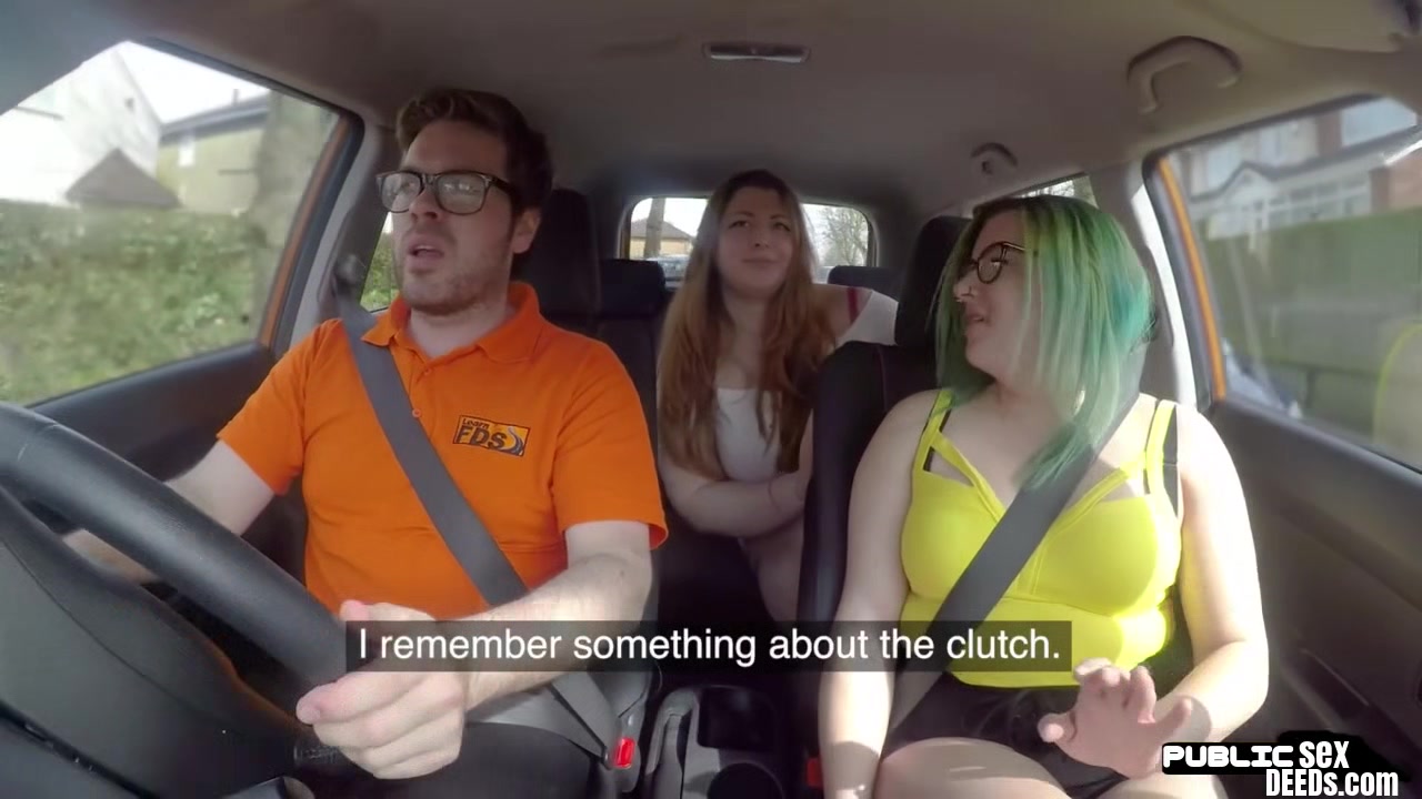 Bigass curvy BJ chick fucked in car by driving tutor