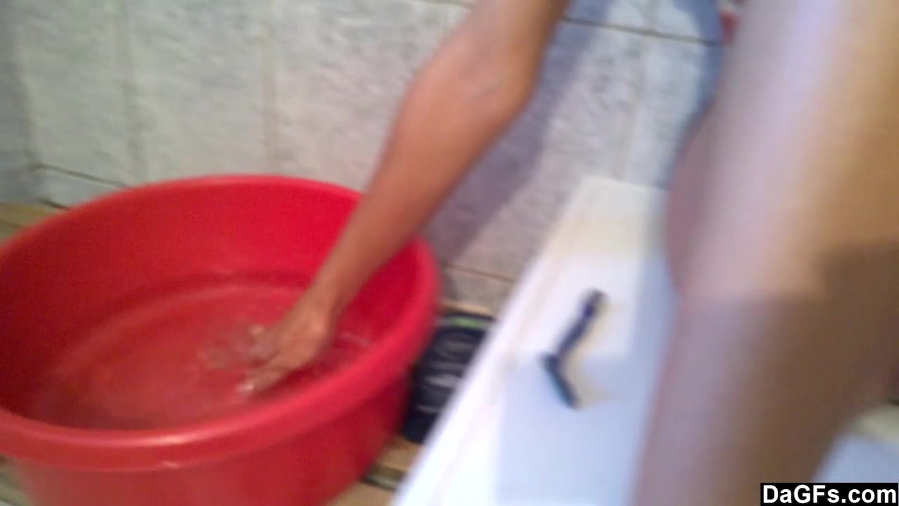 Skinny Girlfriend Shaves And Showers