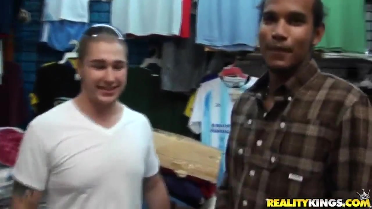 Two young dudes strip in public for money