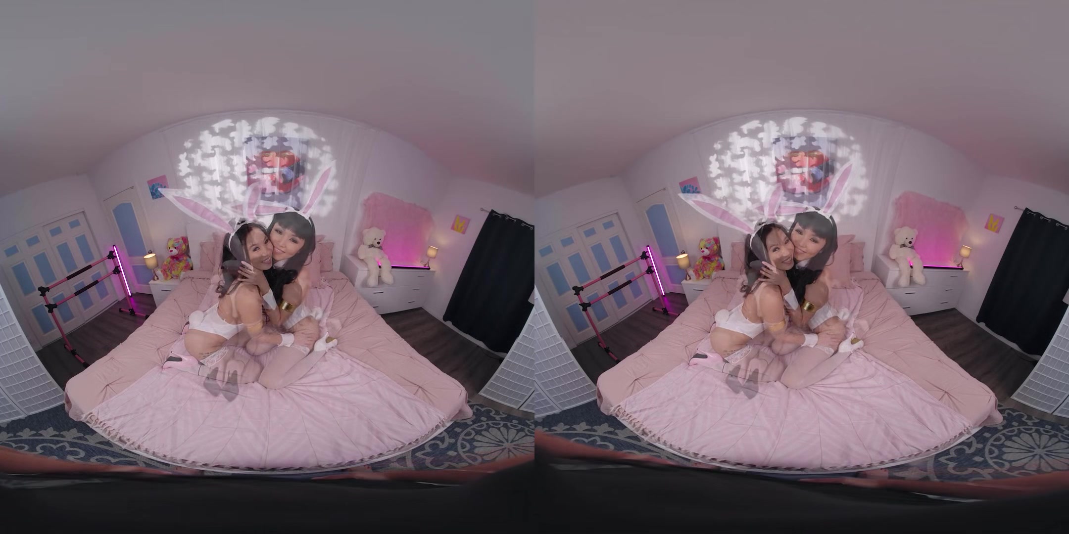 Sexy Asian Bunnies; Asian MFF Threesome Bunny Cosplay