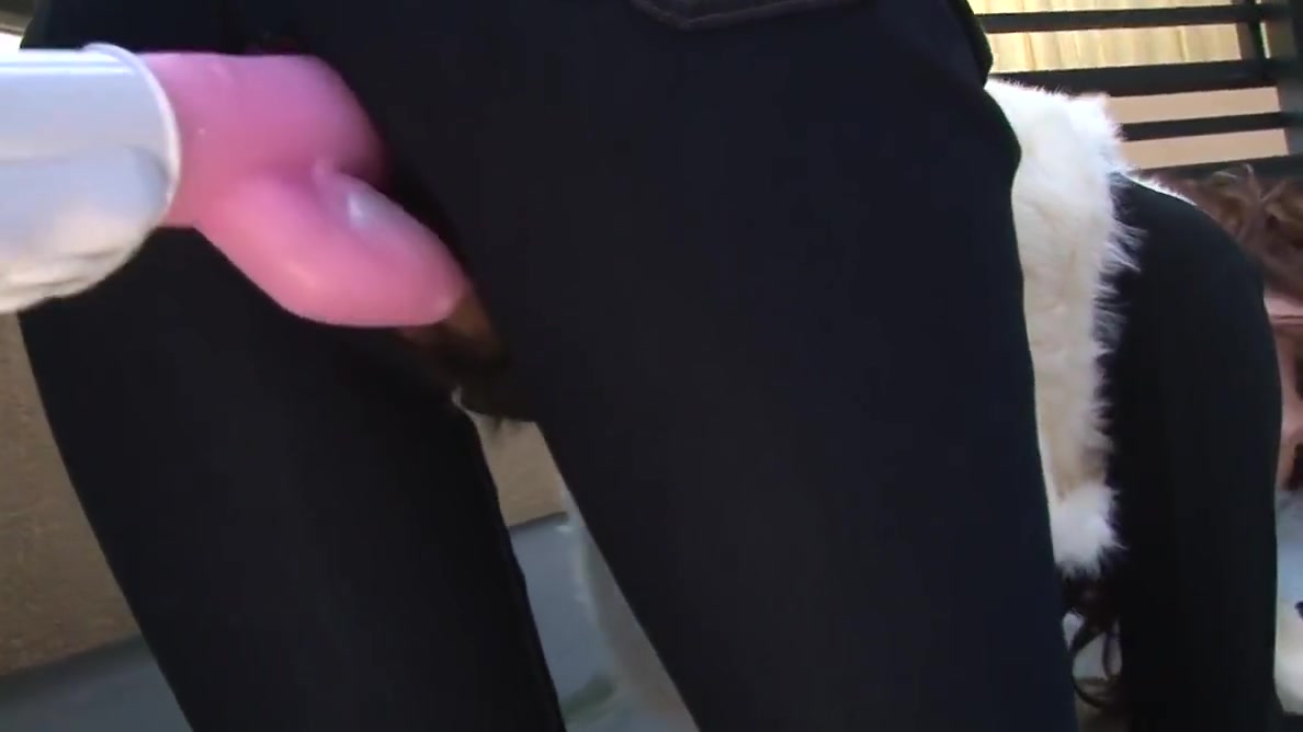 Having a ping fuck toy in her pussy outdoors is what turns her on