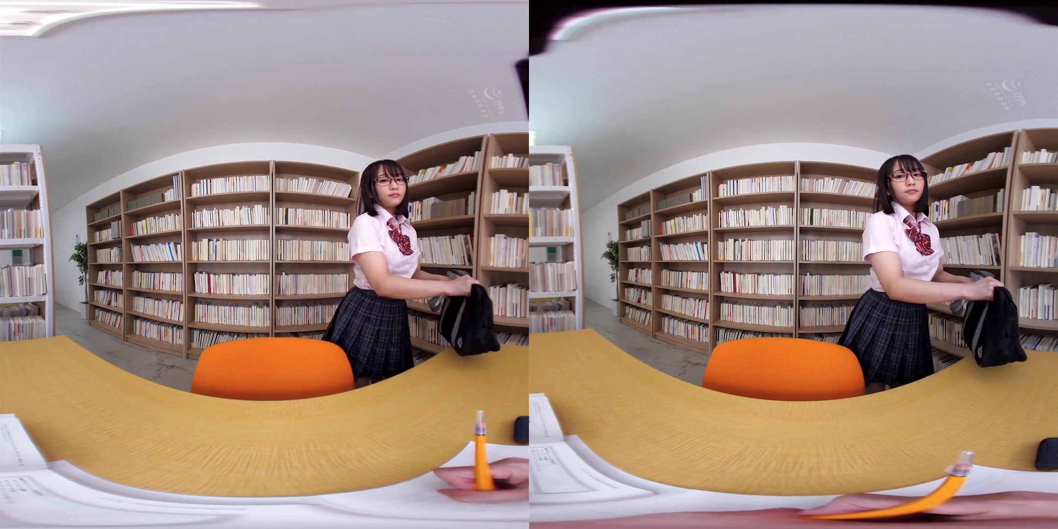 Tempted by a Beautiful Girl with Glasses and a Uniform 1 - Asian Library Sex