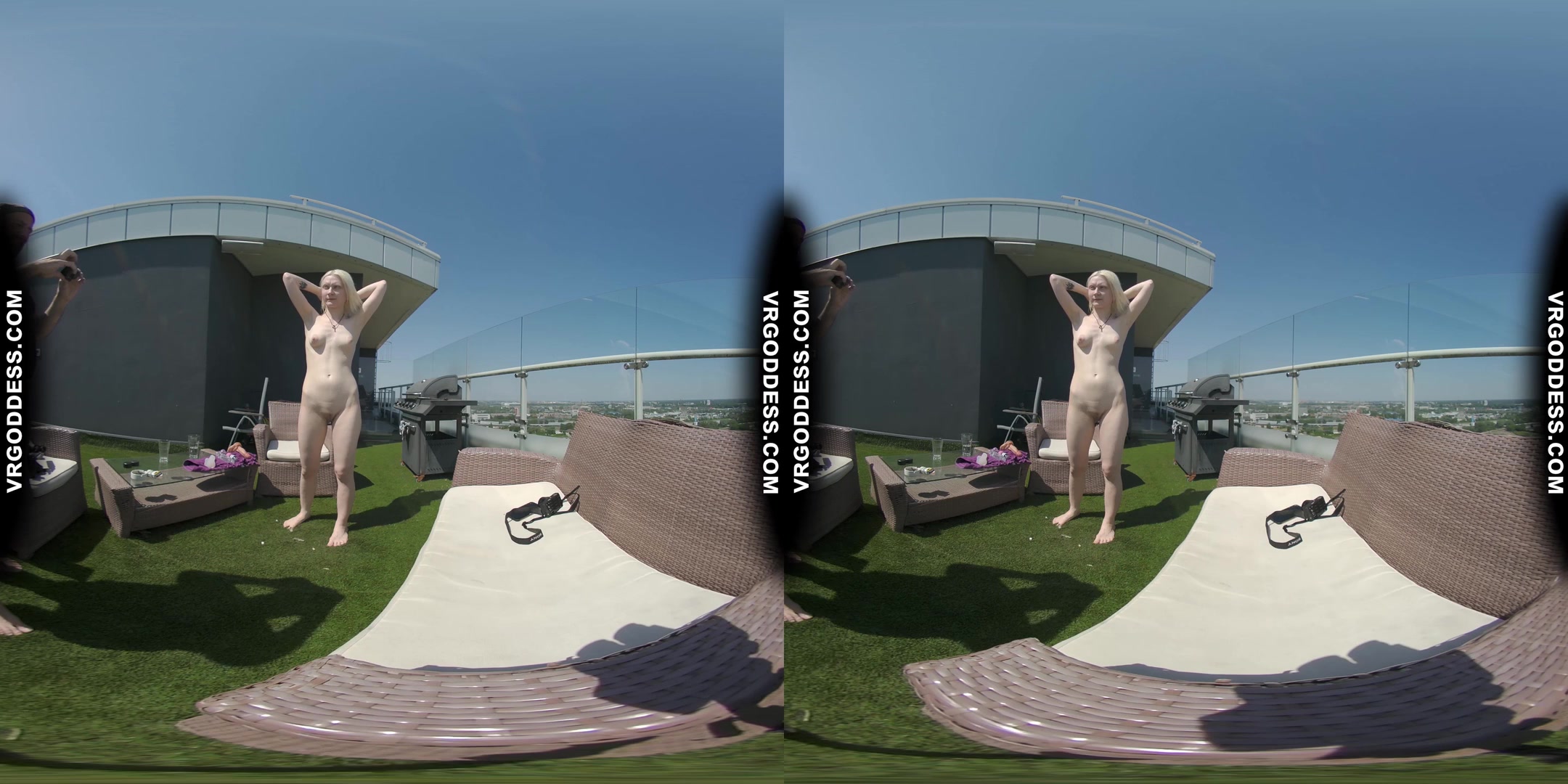Skinny Pale Ingrida Giving Me Risky Public Rooftop Blowjob Getting Caught Letting Me Cum On Her Tits