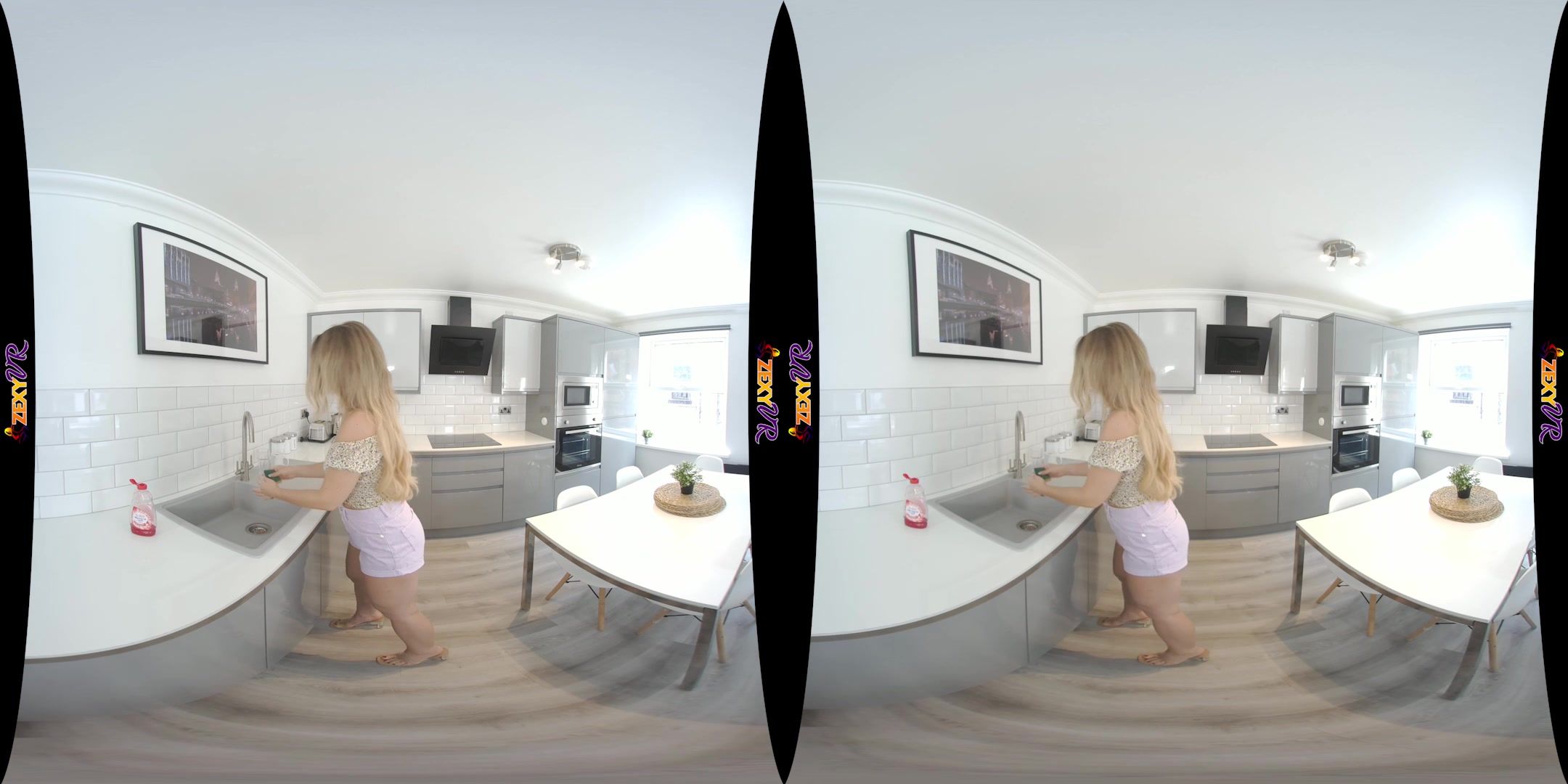 Kitchen Strip featuring Katie Louise - ZexyVR