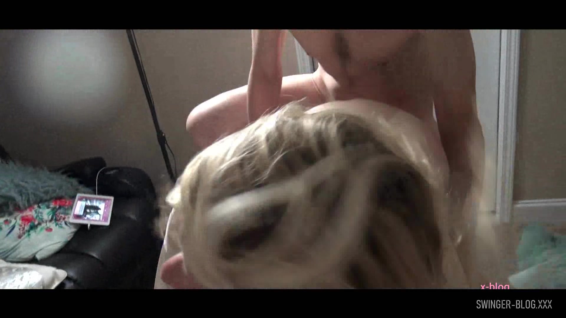 Heather C Payne enjoys working a cock in homemade swinger video