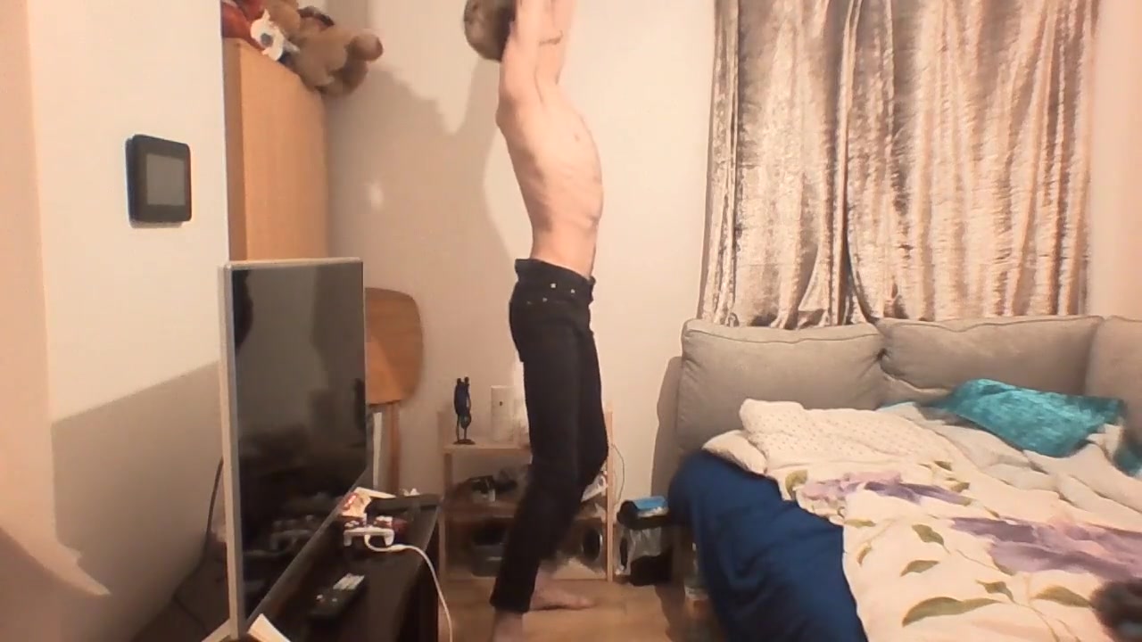 Very Skinny teen 18+ His Ribs And Small Ass In Tight Jeans