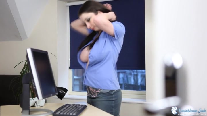 Gemma Lou in Office Tease - DownblouseJerk