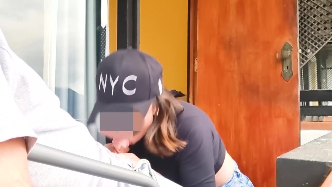 Milf Gives Blowjob On Apartment Balcony