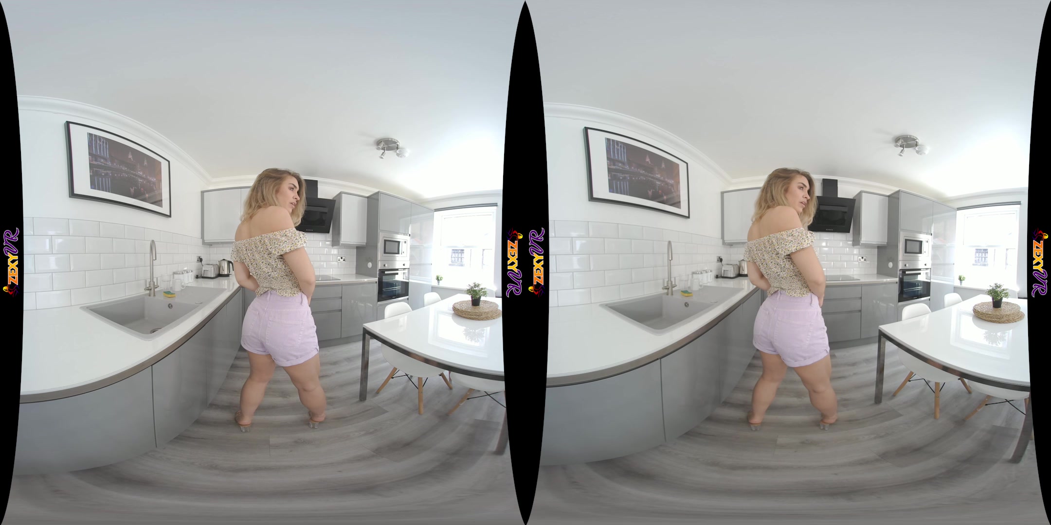 Kitchen Strip featuring Katie Louise - ZexyVR