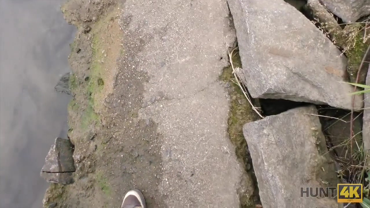 HUNT4K. Guy needs cash so why allows stranger to fuck his cute GF Liliane