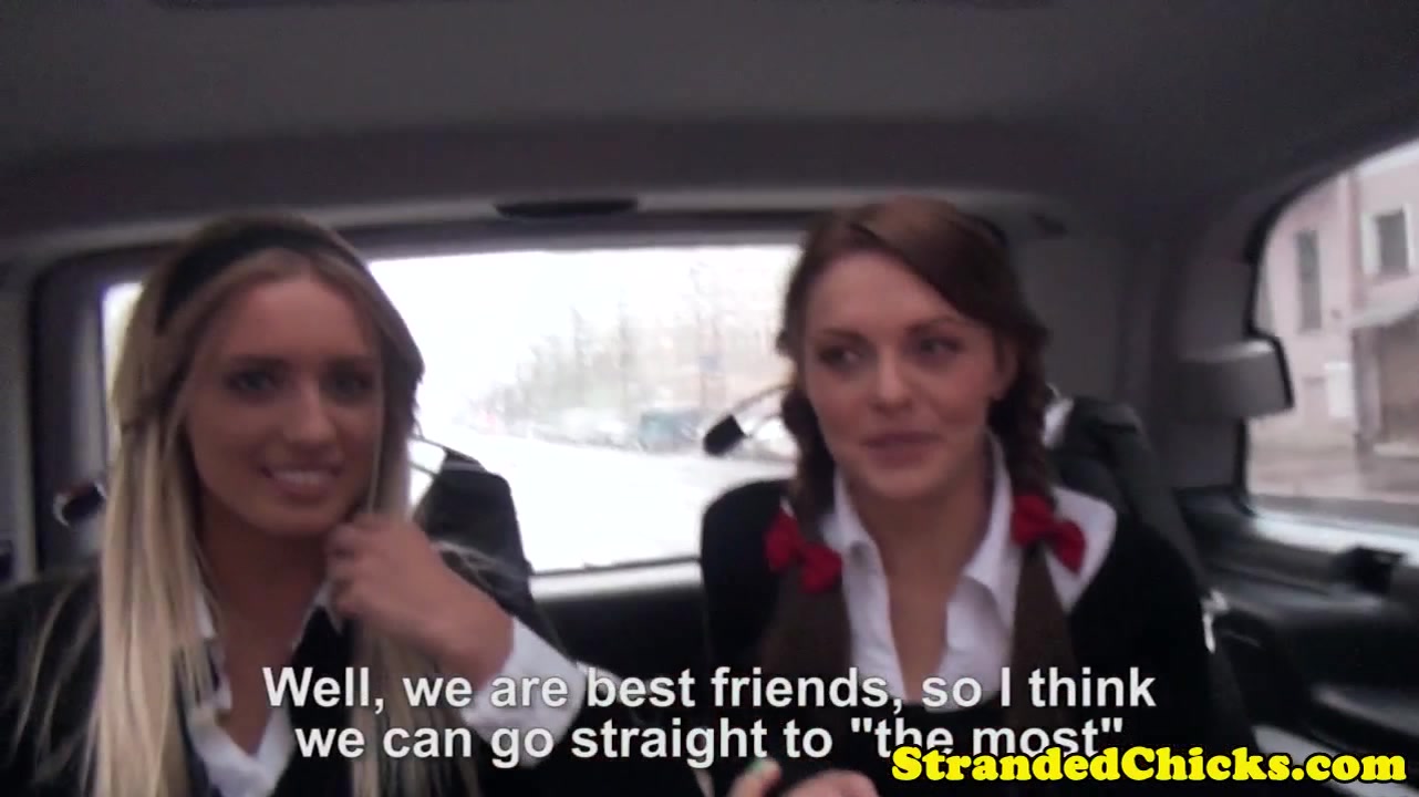 Uniformed hitchhiking russians blow driver