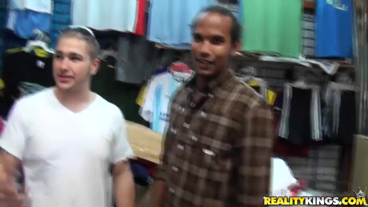 Two young dudes strip in public for money