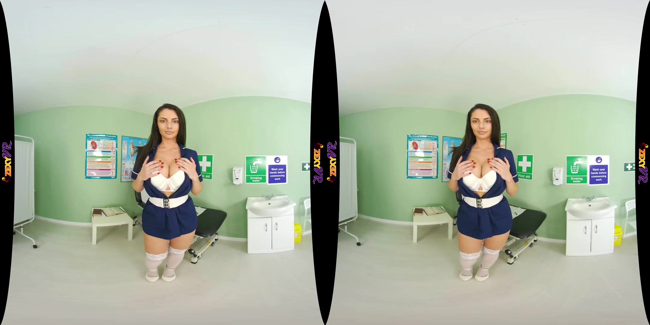 Doctor Doctor - Big Tit Brunette Solo Striptease In The Hospital
