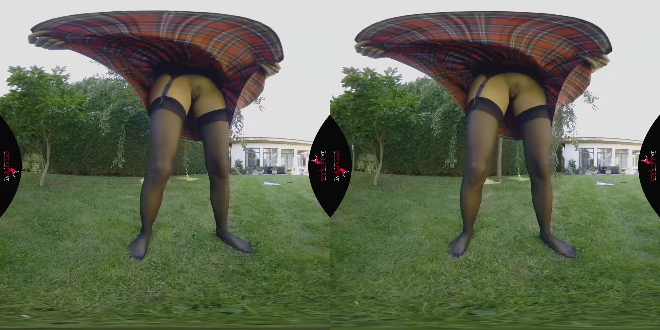 Girl in tartan kilt starring Kate Jones