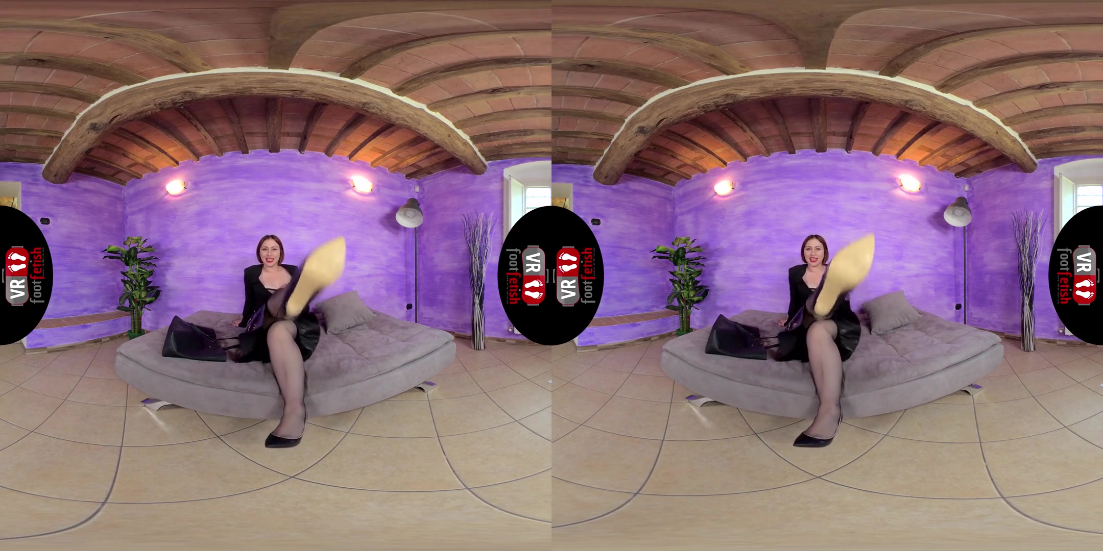 Strikingly Beautiful Ammalia Showing Off Her Fabulous Feet - Stockings Legs and Feet Fetish VR