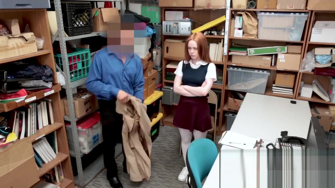 Redhead Ella takes on officers big cock for no arrest