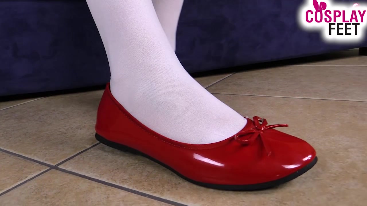 Nurse in white stockings massages her feet and teases you