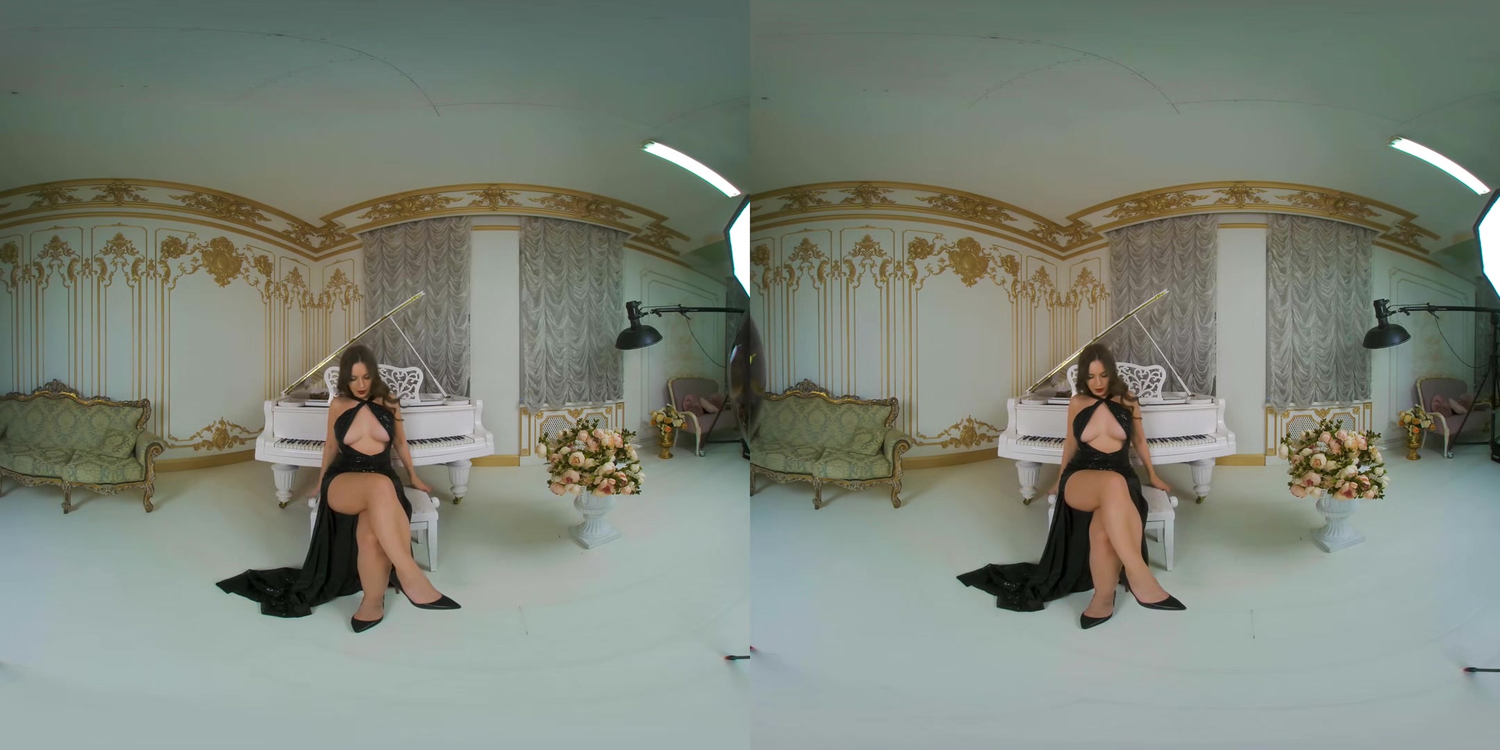 Olena In A Black Dress And Without It )