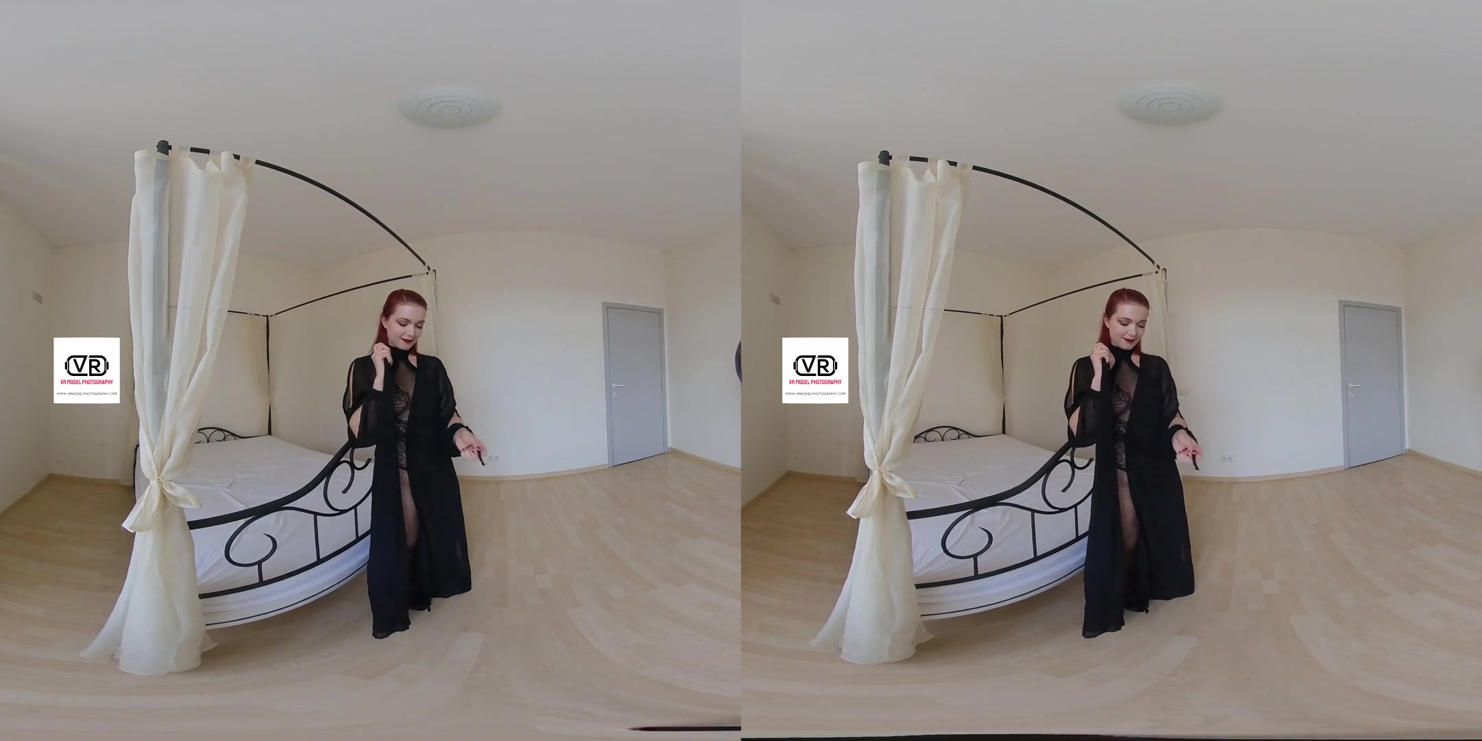 Lady BTS Nude Shoot - Redhead Shaved Long Hair Lingerie