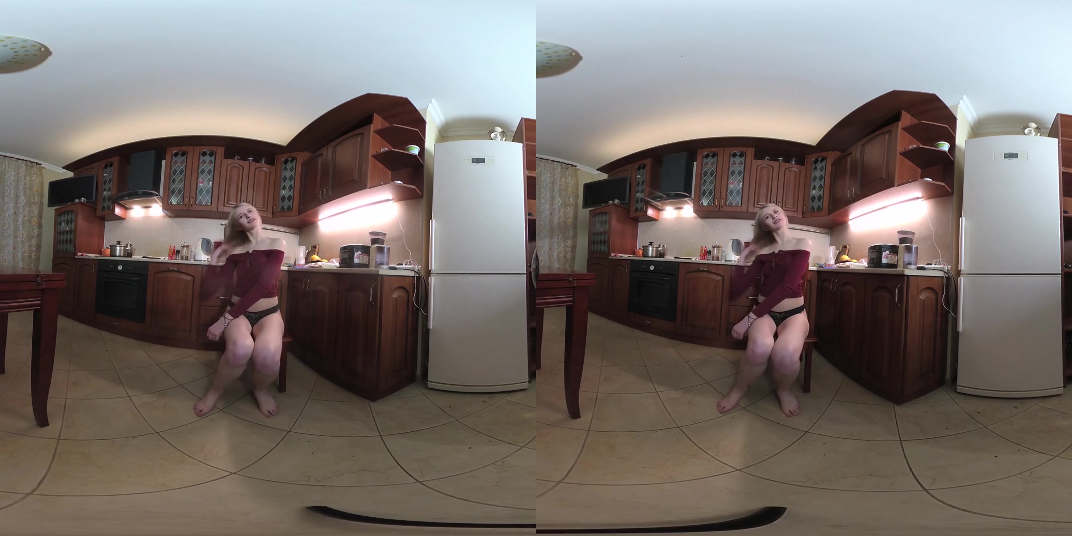 Luisa Gives You A Sexy Strip And Solo - Blonde Amateur in the Kitchen Solo