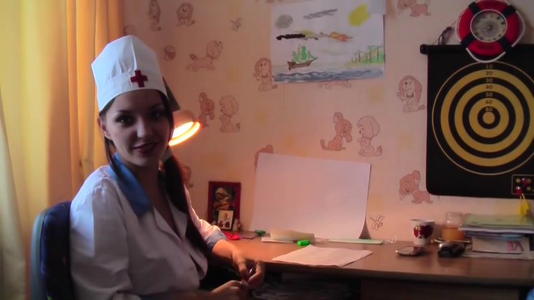Real pair porn games with honey in the nurse uniform