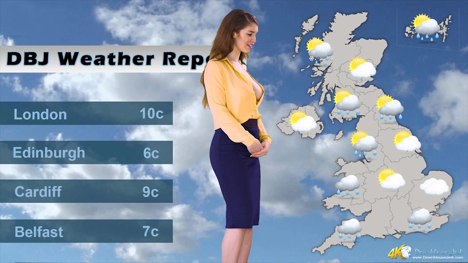 Katie Louise in Weather Report - DownblouseJerk