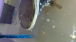 Stmomping on my spittles with Converse