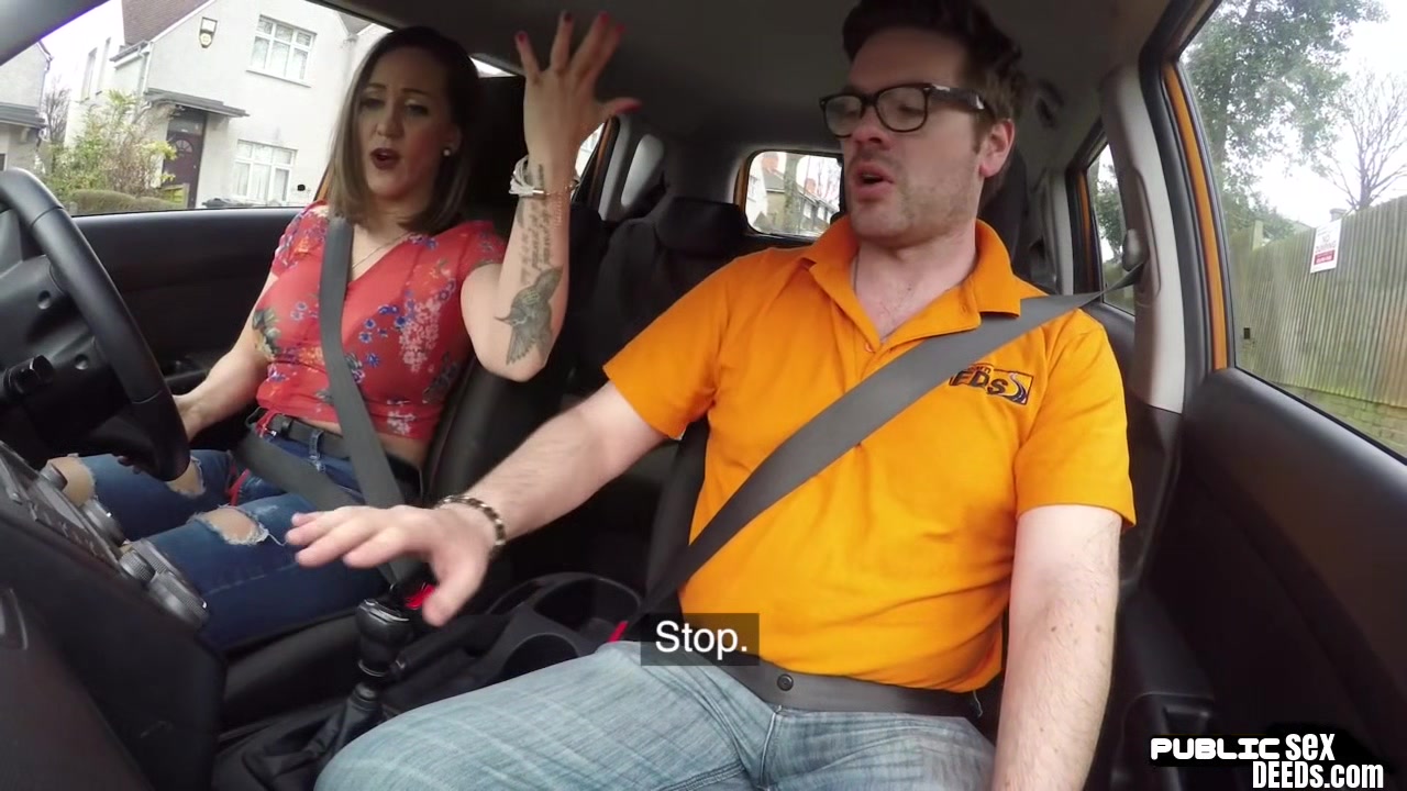 Driving tutor public fucks big ass and bigboobs MILF outdoor