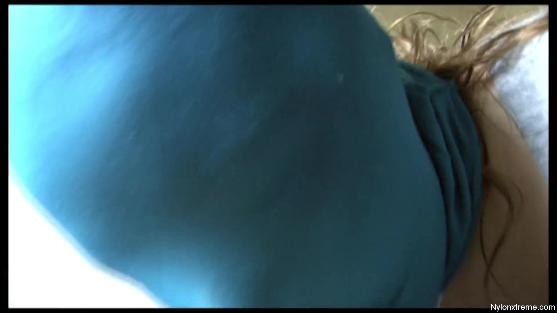 4 Blue Encasement Nylon Mask Blow 1 - Sex Movies Featuring Sexy Tights