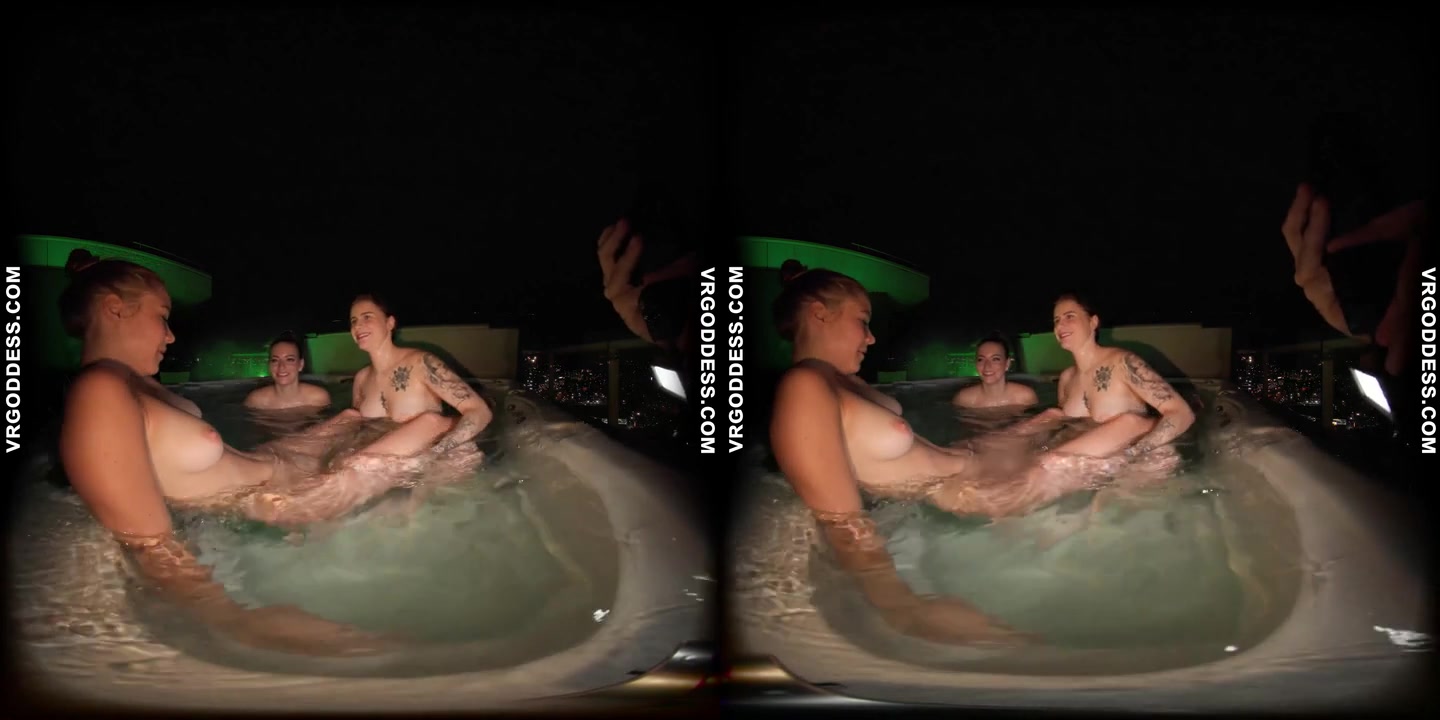 Threeway Hot Girl Late Night Fun In The Rooftop Jaccuzi And Shower With Kristina Melonie And Queen
