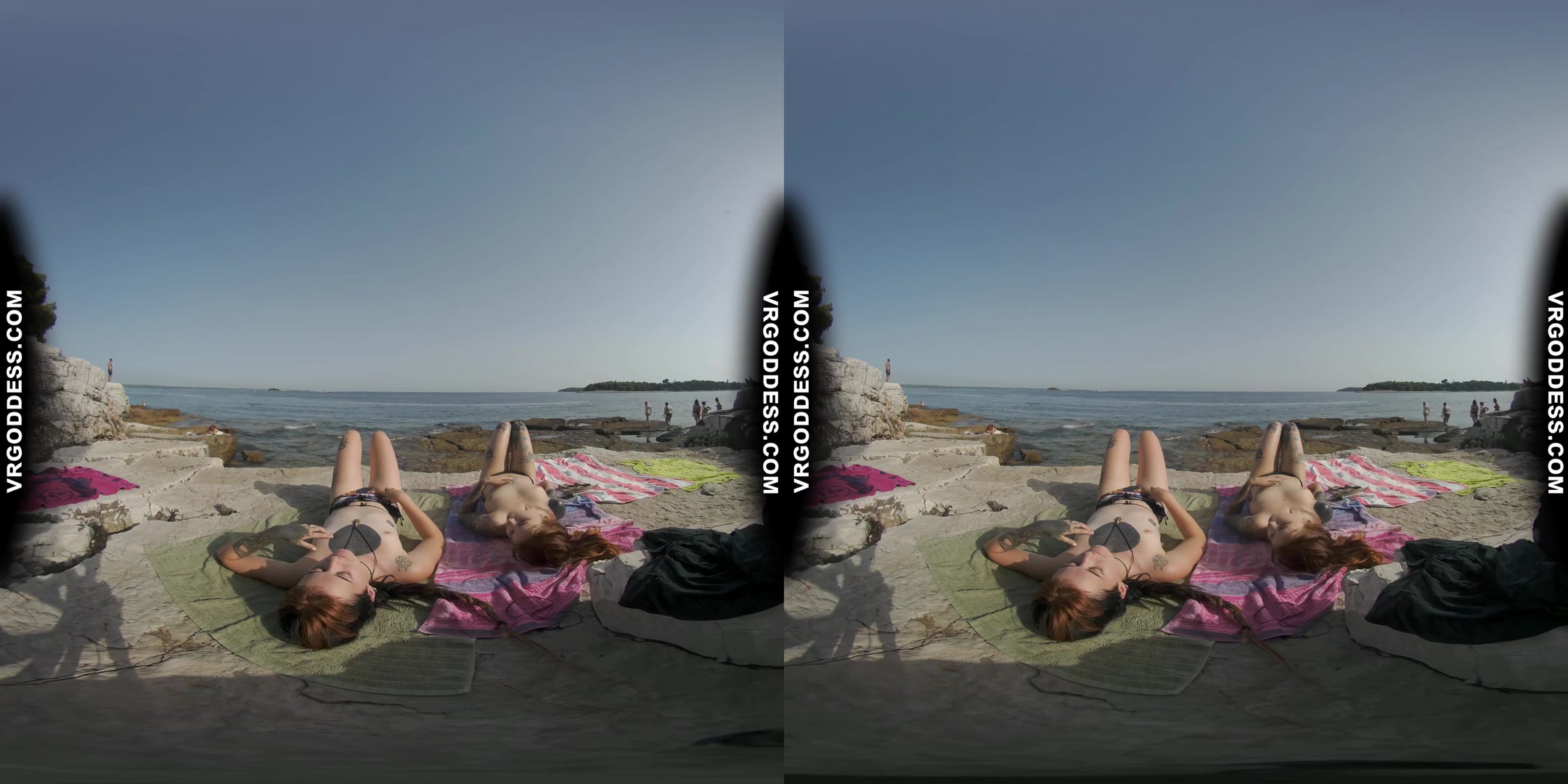 Risky Public Nudity Hot Girls On Vacation Spray Painting Graffiti Brille & Cherri Also Topless Beach