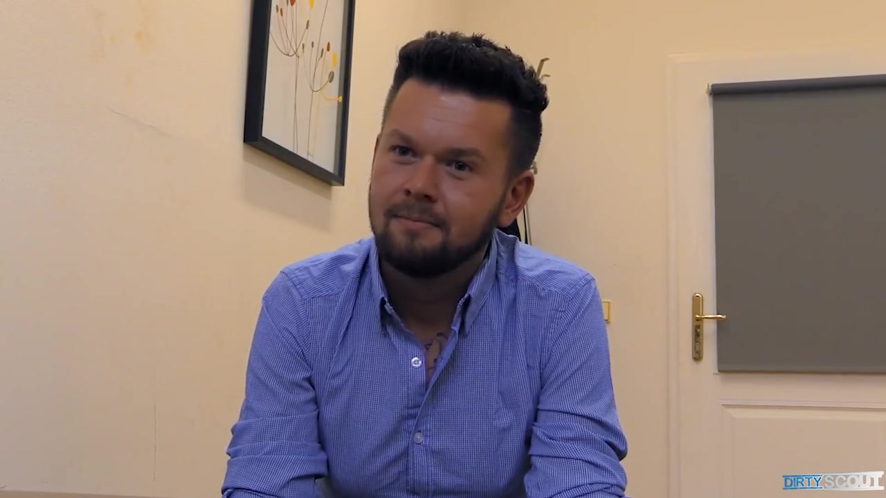 Sexy Man Rene Takes His Clothes Off & Unleashes The Sex Machine To Get That New Job