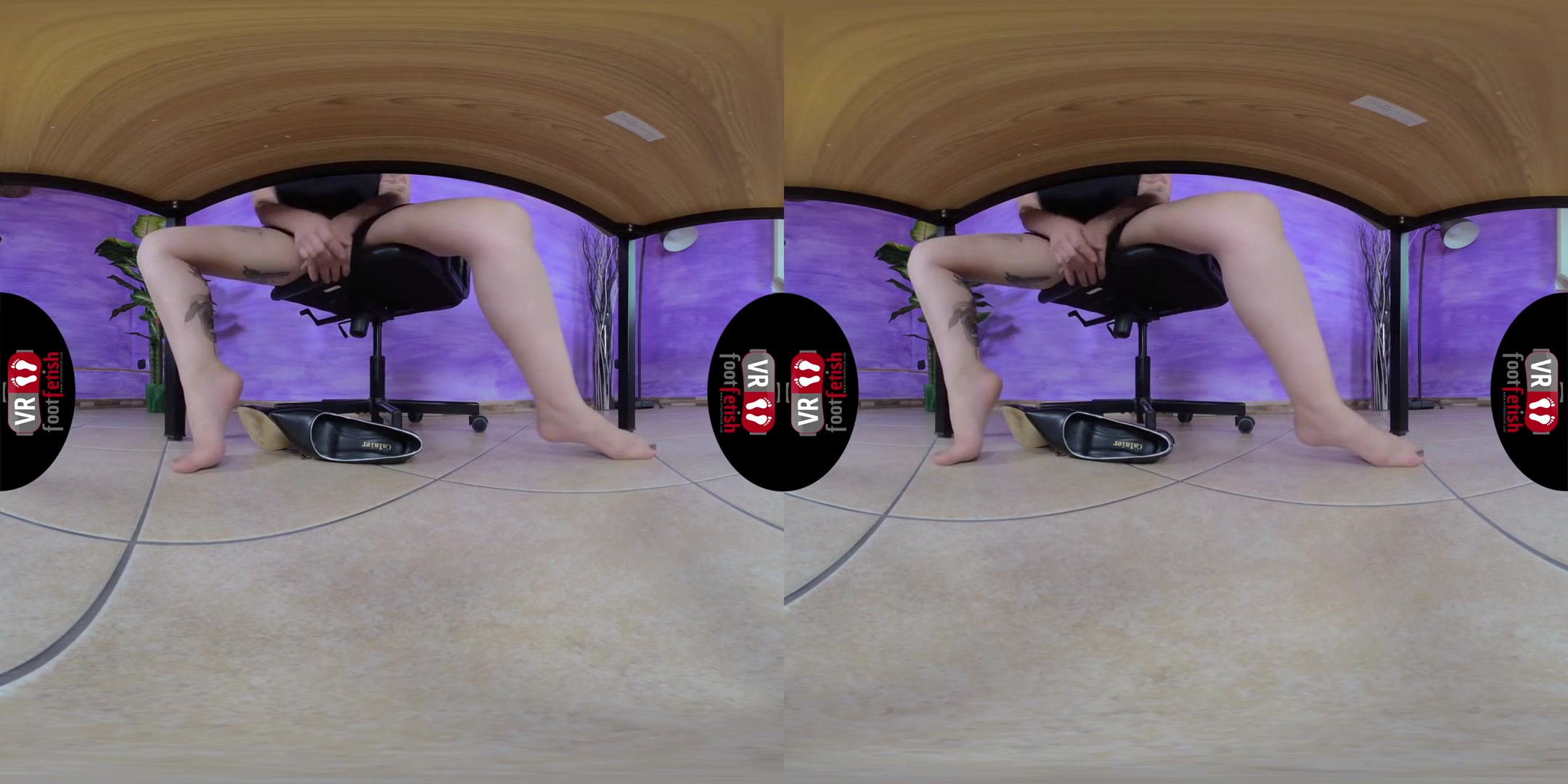 Enjoy A 17-Minute Close-Up Of Sexy Ammalia's Feet In Sheer Pantyhose; Leg and Foot Fetish VR