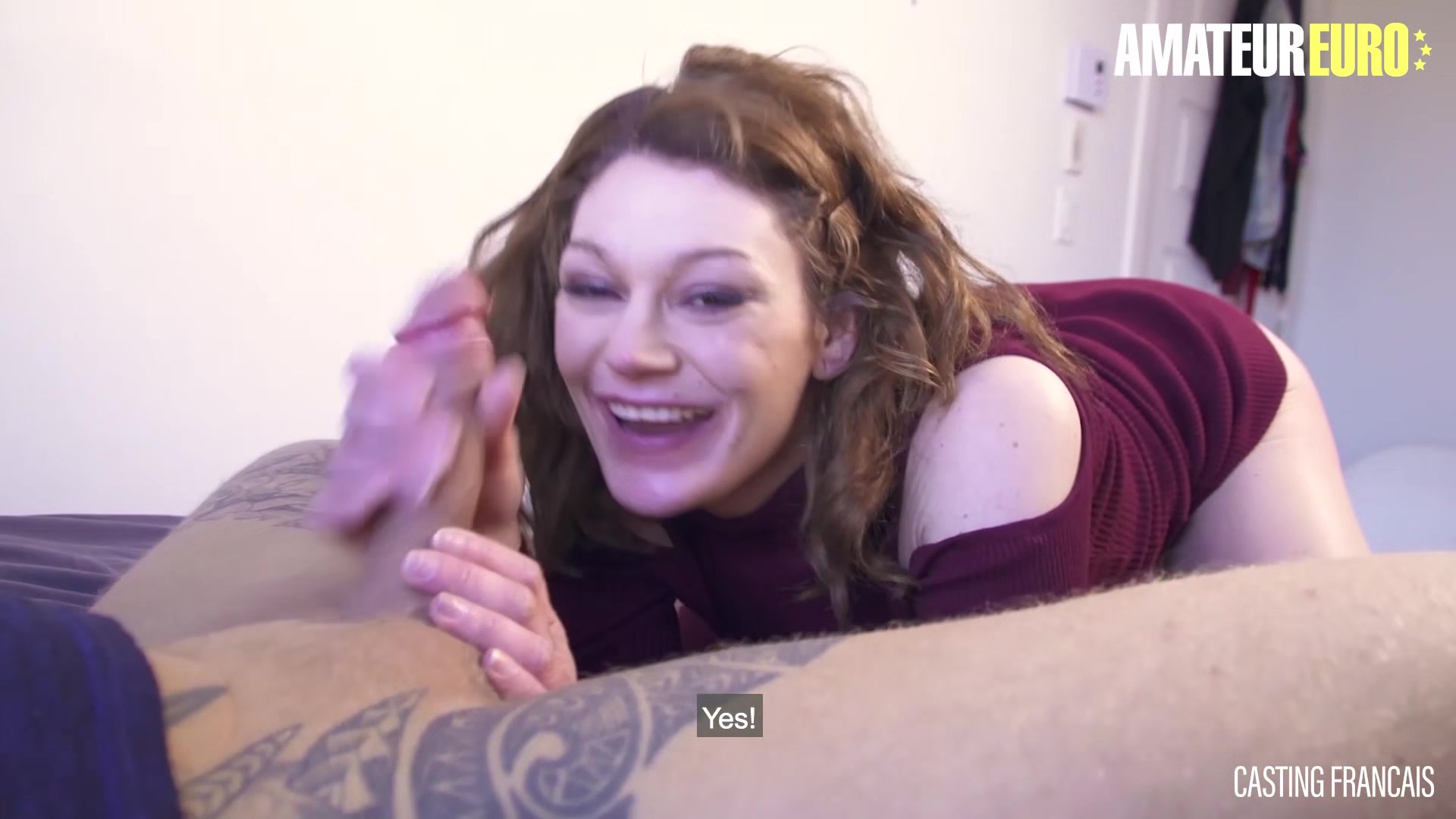 AmateurEuro - Horny Newbie Babe Deepthroats Hard Before Cock Riding
