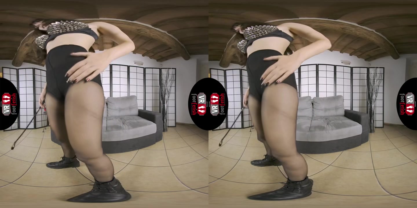 Sexy Mistress Kiki Shoves Her Hot Boots, High Heels, And Pantyhose In Your Face In VR - VRFootFetish