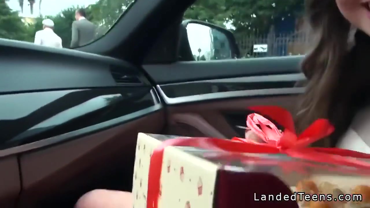 Amateur teen 18+ Giving Footjob In The Car Before Anal Sex