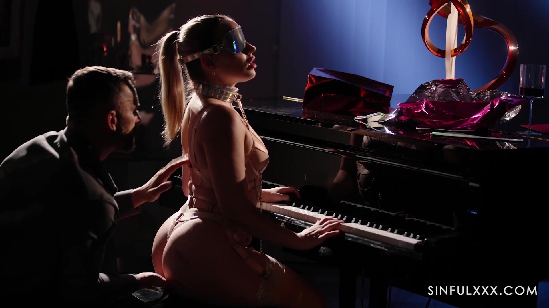 Blindfolded Anna Claire Clouds Kept on a Chain by SinfulXXX
