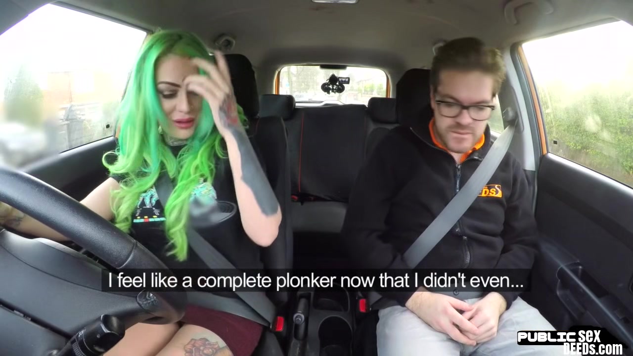 Driving student 18+ MILF public fucked in car outdoor by tutor